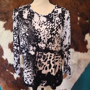 TanJay Black and White Patterned Blouse